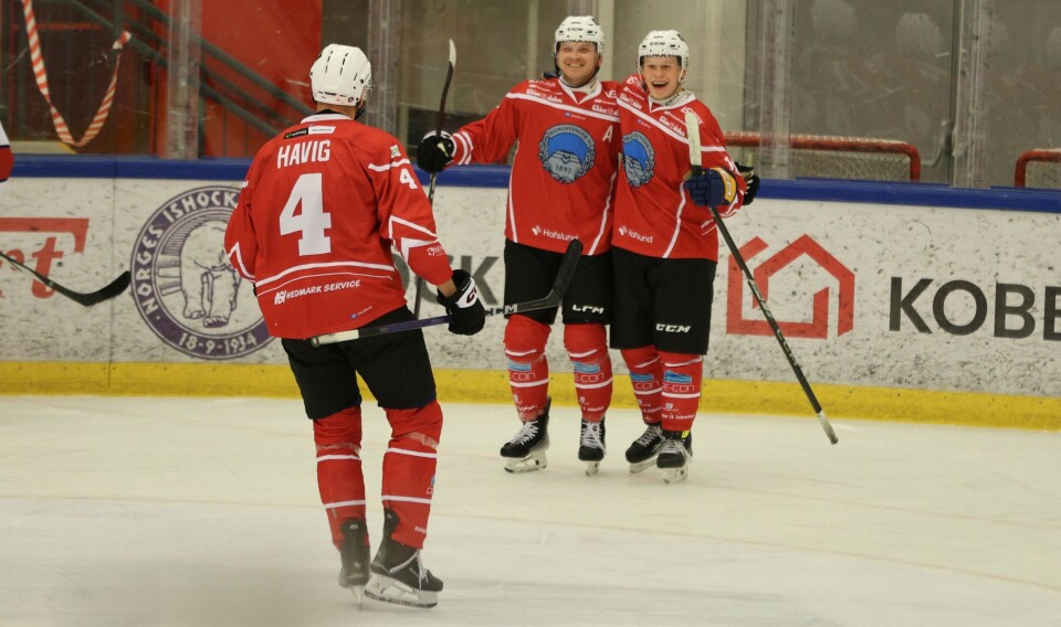 Mattias Hansen (t.h.) og Andreas Heier sørget for seier med sine mål.