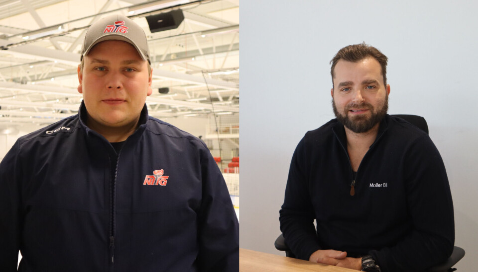 Simon Stolt Wang (t.v.) overlater noe av lederansvaret i KIL ishockey til Lars Erik Hesbråten.