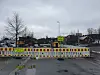 Stenging av Brugata i Kongsvinger på grunn av vegarbeid.