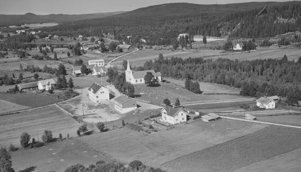 Flyfoto tatt over Austmarka i 1957.