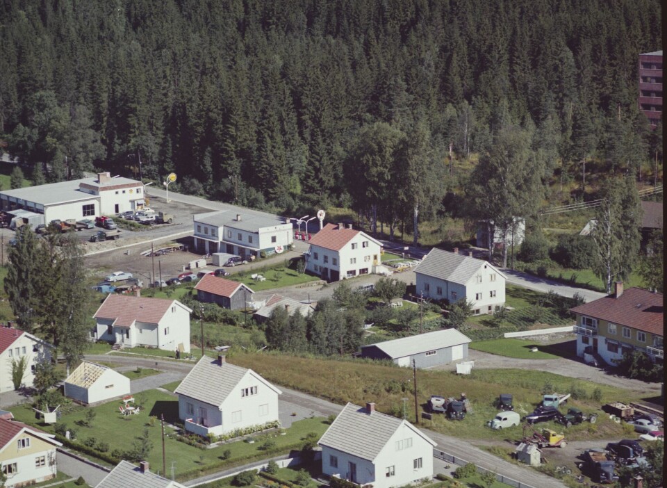 Flyfoto over Kongsvinger tatt i 1961.