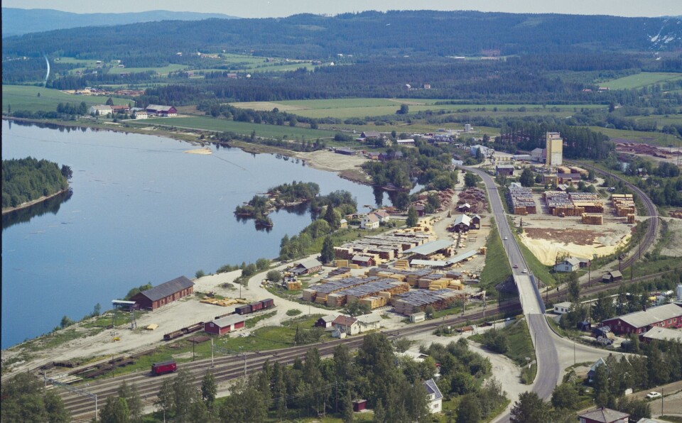 Flyfoto over Kongsvinger fra 1970.
