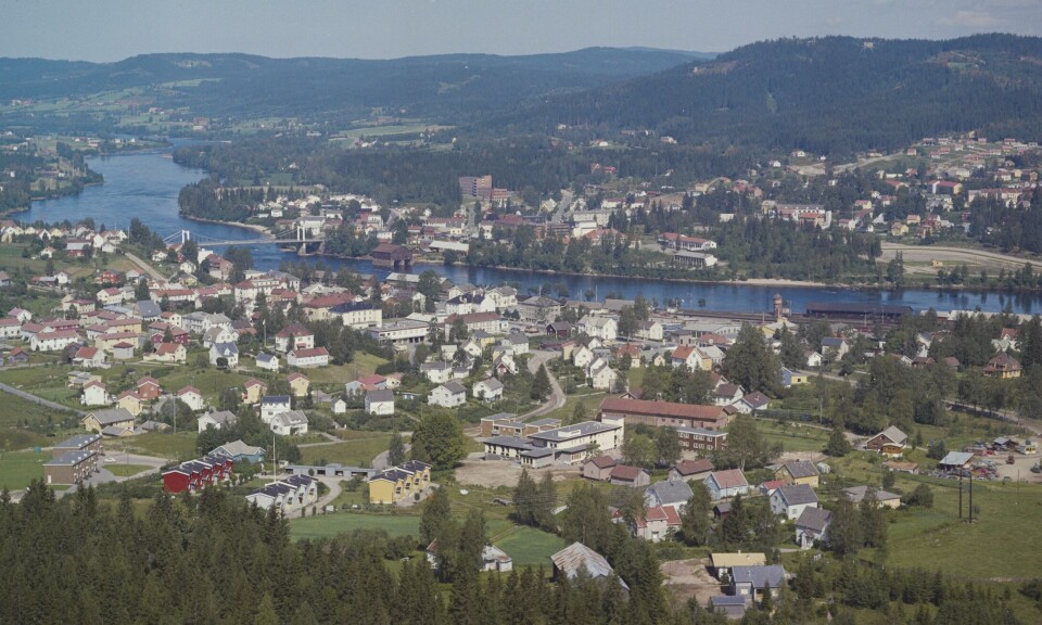Flyfoto tatt over Kongsvinger i 1964.