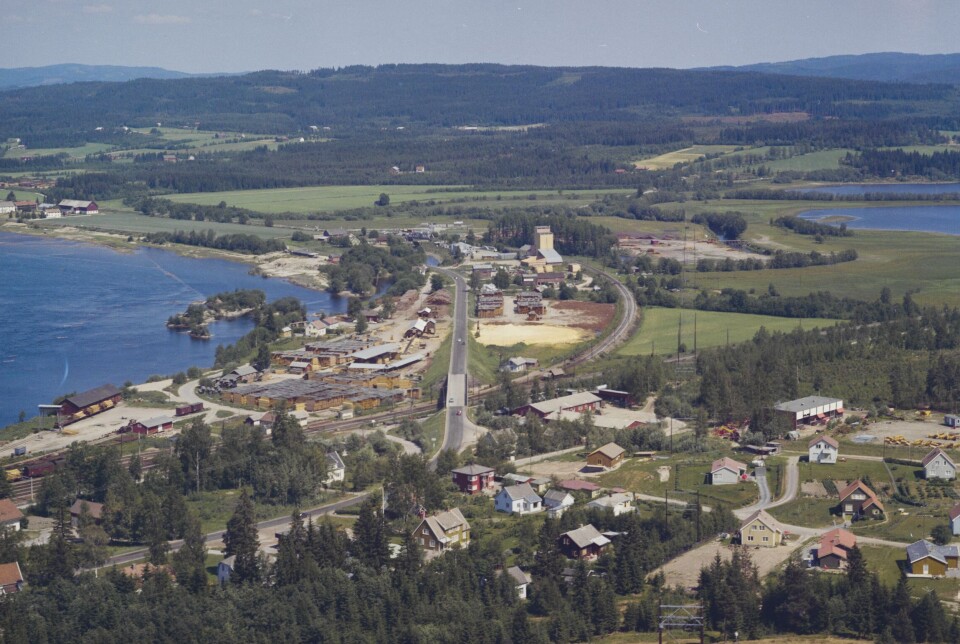 Flyfoto over Kongsvinger tatt i 1969.