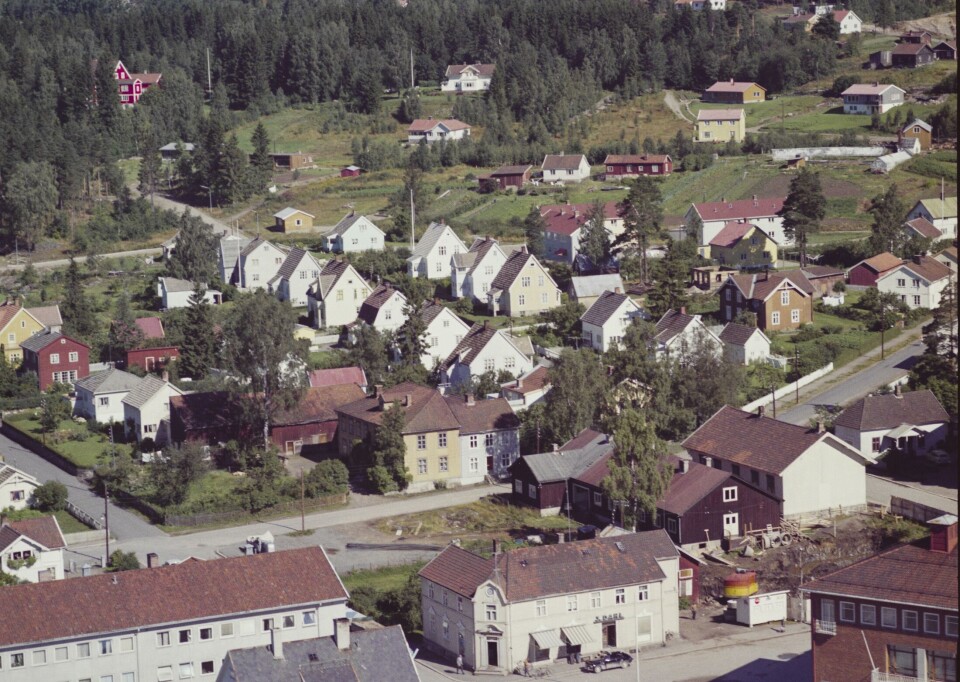 Flyfoto tatt over Kongsvinger i 1961.