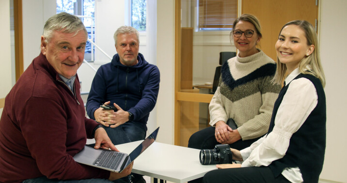 Staben av fast ansatte i Mitt Kongsvinger på åpningsdagen består av (f.v) Bjørn Taalesen, Geir Christiansen, Elisabeth Sjøbotten og Benedicte Bratås.