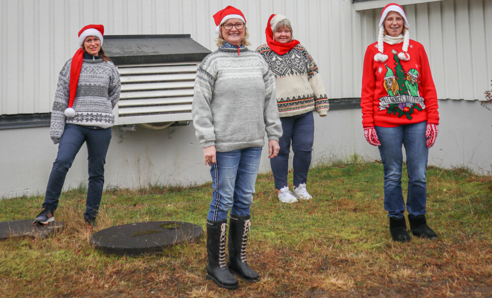 Kine Johnsrud (f.v.), Ellen Karlsson, Heidi Myrvold og Else Marie G.Nilsson arrangerer julemarked på samfunnshuset på Austmarka lørdag 5. desember.