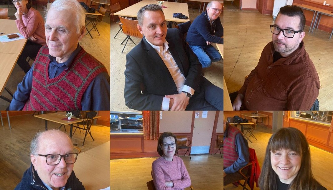 FOR BUDSJETTENDRINGER: Øverst fra venstre er Thor Ringsbu (KrF), Henrik Mohn (MDG), Tommy Smedtorp (Sp), Kjell Arne Hanssen (Frp), Inger Noer (V) og varaordfører Eli Wathne (H) nederst til høyre. FOR BUDSJETTENDRINGER: Øverst fra venstre er Thor Ringsbu (KrF), Henrik Mohn (MDG), Tommy Smedtorp (Sp), Kjell Arne Hanssen (Frp), Inger Noer (V) og varaordfører Eli Wathne (H) nederst til høyre.