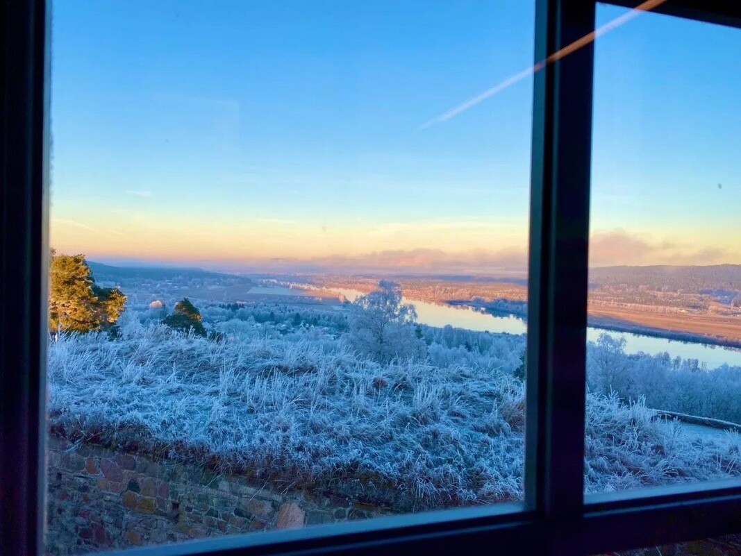 Utsikt til Glomma fra hotellrommet Utsikt til Glomma fra hotellrommet