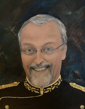 Maleri av politimester Knut Holen. Maleri av politimester Knut Holen.