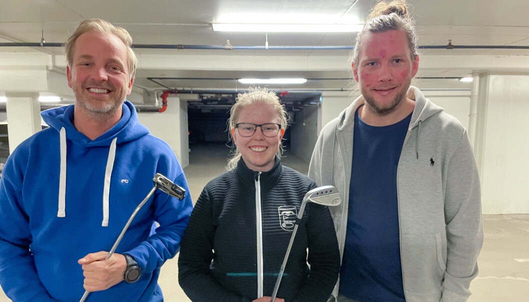 Ole Petter Vibekken (t.v.) og Roy Onsrud får besøk av Magnea Gudmundsdottir i nyeste episode av Prøvesving. Ole Petter Vibekken (t.v.) og Roy Onsrud får besøk av Magnea Gudmundsdottir i nyeste episode av Prøvesving.