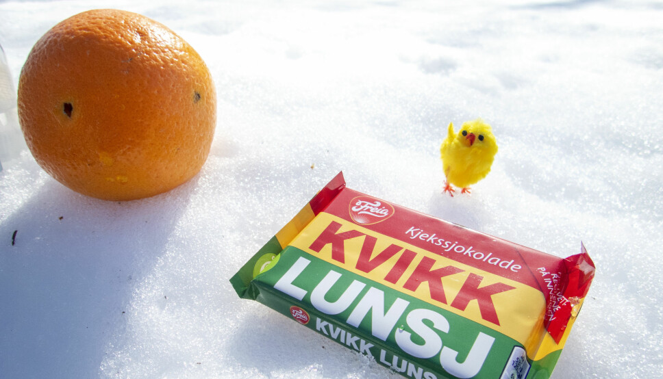 Appelsin, kyllingpynt og Kvikk Lunsj. For svært mange blir det nesten ikke påske uten.