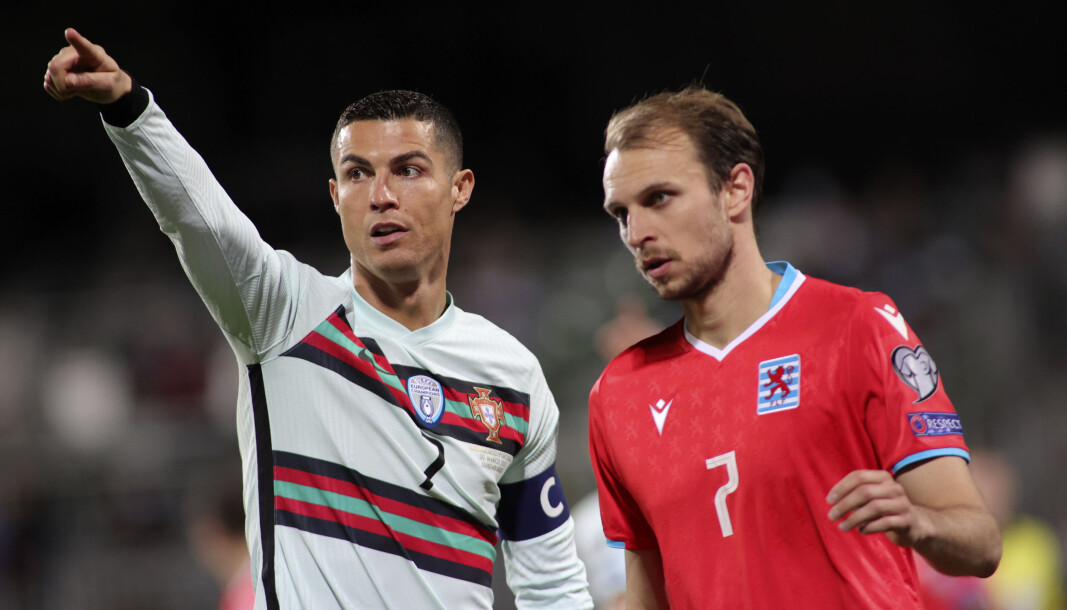 Lars Christian Krogh Gerson (t.h.) og Luxembourg møtte Portugal og Christiano Ronaldo i en landskamp 30. mars. 2. juni kommer Krogh Gerson til Ullevaal for å møte Norge. Lars Christian Krogh Gerson (t.h.) og Luxembourg møtte Portugal og Christiano Ronaldo i en landskamp 30. mars. 2. juni kommer Krogh Gerson til Ullevaal for å møte Norge.