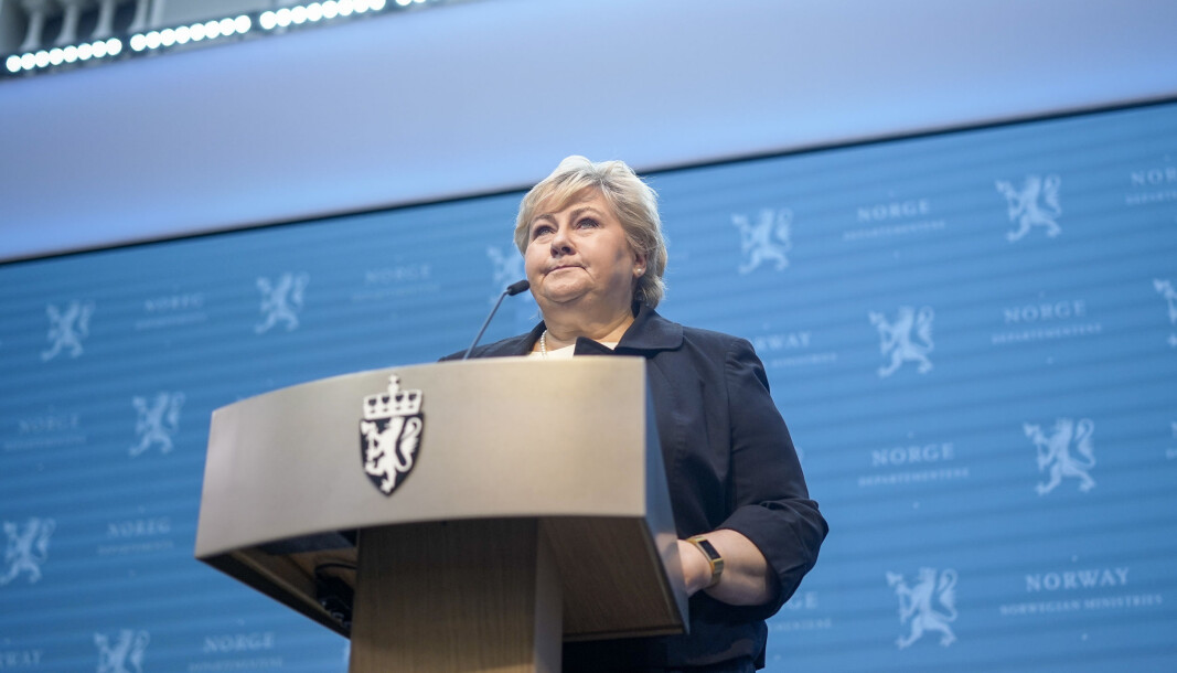 Statsminister Erna Solberg under regjeringes pressekonferanse angående gjenåpningen av Norge. Statsminister Erna Solberg under regjeringes pressekonferanse angående gjenåpningen av Norge.