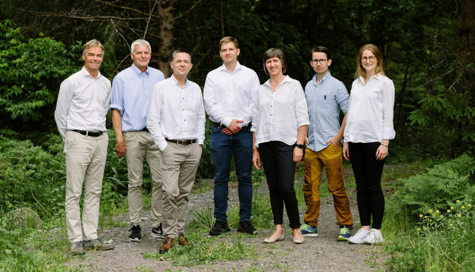 Dette er noen av medarbeiderne i Areal og Eiendom – en suksessbedrift fra Kongsvinger som har funnet sin nisje i konsulentbransjen. Fra venstre: Arild Sunde, Simen Bie-Larsen, Petter Rundën, Simen Steinsvoll, Turid Sunde, Ole Martin Ødegårdstuen og Siri Jevnaker.