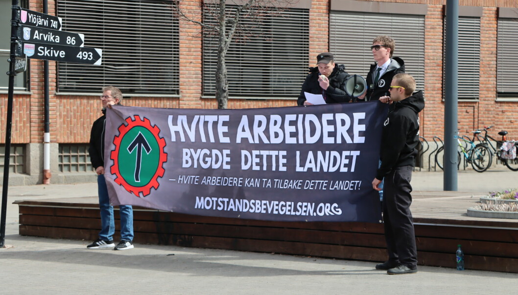 Rasistisk markering i Kongsvinger 1. mai.