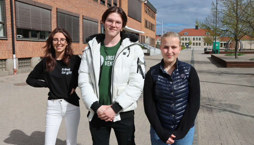 Sandra Kania (t.v.) Mats Lund Trøhaugen og Live Svendsen er de unge og håpefulle i det nye ungdomspartiet Kongsvinger og Glåmdalen Unge Venstre.