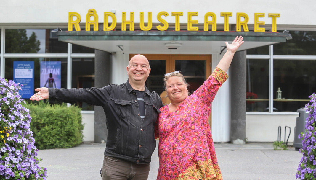 Nei, dette er ikke Fleksnes og Modern, men Audun Bårdseth (Mitt Kongsvinger) og Hege Anita Holmen (Kongsvinger kommune) som inviterer til en helaften med Marve Fleksnes.