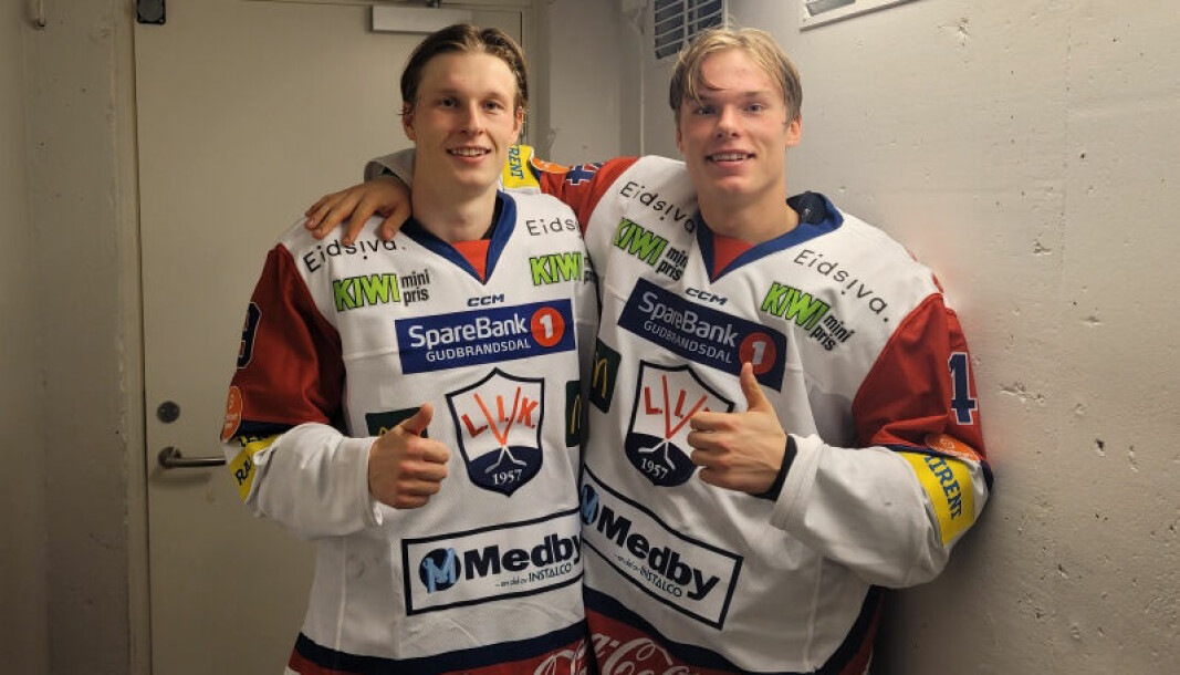 Kristoffer Rogstadmoen (t.v.) og Liam Sæthre hadde begge god grunn til å smile etter både debut og seier i eliteserien.
