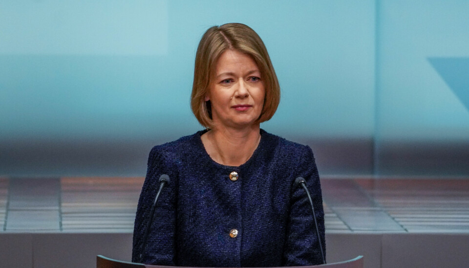 Sentralbanksjef i Norges Bank Ida Wolden Bache holder pressekonferanse om rentebeslutning.