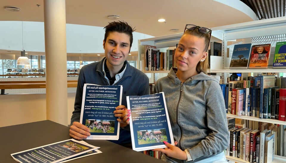 Sadug Alfeli (22) og Karianne Moen-Pedersen (17) skulle ønske de lærte mer om lokal historie på skolen.