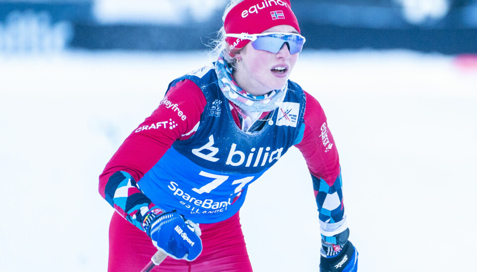 Milla Andreassen under 10 km fri teknikk for kvinner under NM på ski på Gjøvik.