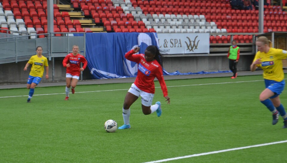 Marie-Claire Hirwa Sebazungo noterte seg for sesongens første scoring mot KFUM, lørdag.