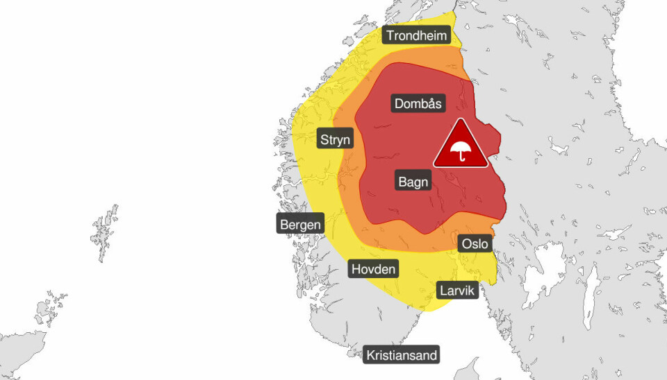Det er sendt ut rødt farevarsel om ekstremværet Hans, som treffer deler av Sør-Norge mandag morgen. Det er særlig deler av Østlandet, Trøndelag og Møre og Romsdal som rammes.