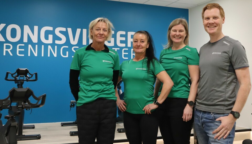 De ansatte i Kongsvinger treningssenter er strålende fornøyde med de nye lokalene. F.v. Anne Mette Holtmon, Stine Andreassen, Stine Buvarp og Magnus Bergersen.